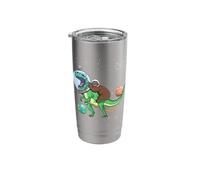 T-Rex Dinosaur in the Outer Space Astronaut Sloth Stainless Steel Insulated Tumbler