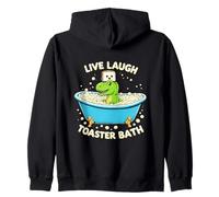 T-rex Dinosaur Live Laugh Toaster Bath Zip Hoodie