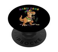 T-rex Dinosaur Mardi Gras Boys Girls Kids Carnival Parade PopSockets Adhesive PopGrip