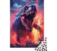 T Rex Dinosaur Paper 1000 Pieces Jigsaw Puzzle for Adults Creative Rectangular Puzzle Brain Exercise Challenge Game 1000pcs (38x26cm)
