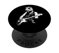 T-Rex Dinosaur Playing Bass Guitar Wearing Sunglasses Design PopSockets Adhesive PopGrip