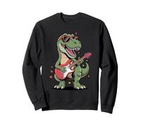 T-Rex Dinosaur Playing Electric Guitar Funny Guitarists Sweatshirt