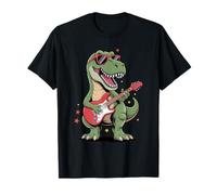 T-Rex Dinosaur Playing Electric Guitar Funny Guitarists T-Shirt