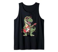 T-Rex Dinosaur Playing Electric Guitar Funny Guitarists Tank Top