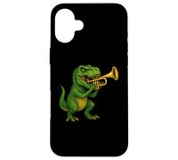 T-Rex Dinosaur Playing Trumpet Musician Music Case for iPhone 16 Plus