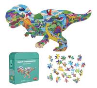 T-Rex Dinosaur Puzzle for Kids 4-10, 105 Large Thick Pieces Gift Jigsaw