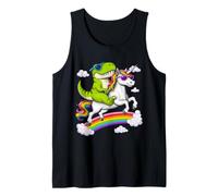T-Rex Dinosaur Riding Unicorn Rainbow Magical Fantasy Tank Top