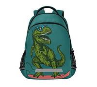 T-Rex Dinosaur Surfer Backpack for Students Boys Girls School Bag Travel Daypack Rucksack