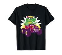 T-Rex Driving a Monster Truck Funny Cartoon Dinosaur Graphic T-Shirt