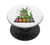 T-Rex Easter Bunny Painting Eggs Funny For Toddler Kid PopSockets Adhesive PopGrip
