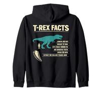 T REX FACTS Dinosaur Length 40 Feet Weight 9 Tons Zip Hoodie