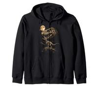 T Rex Fossil Skeleton Dinosaur Moon - Graphic Zip Hoodie