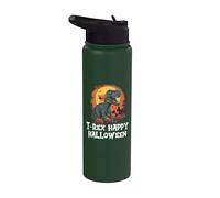 T-Rex Happy Halloween - Boys Scary Dinosaur Pumpkin Stainless Steel Insulated Water Bottle