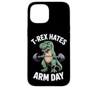T-Rex Hates Arm Day Fitness Gym Dinosaur Exercise Case for iPhone 15