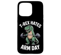 T-Rex Hates Arm Day Fitness Gym Dinosaur Exercise Case for iPhone 15 Pro Max