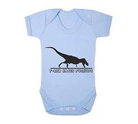T Rex Hates Push Ups Baby Grow Vest, 0-3 Months, Pastel Blue