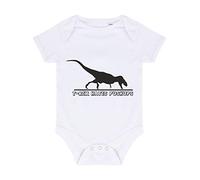 T Rex Hates Push Ups Baby Grow Vest, 3-6 Months, White