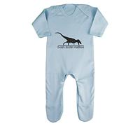 T Rex Hates Push Ups Baby Romper Jumpsuit with feet, 6-12 Months, Pastel Blue