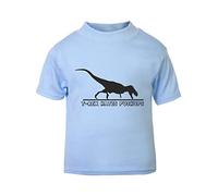 T Rex Hates Push Ups Short Sleeve Cotton Kids t Shirt, 2-3 Years, Pastel Blue