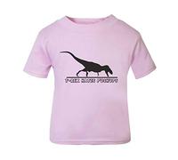T Rex Hates Push Ups Short Sleeve Cotton Kids t Shirt, 2-3 Years, Pastel Pink