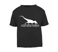 T Rex Hates Push Ups Short Sleeve Cotton Toddler t Shirt, 1-2 Years, Black