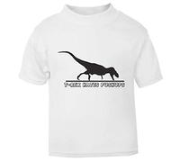 T Rex Hates Push Ups Short Sleeve Cotton Toddler t Shirt, 1-2 Years, White