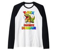 T-Rex is My Favorite Dinosaur Statement Raglan Baseball Tee