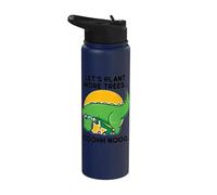 T-Rex Let's Plant More Trees OH NO Dinosaur Dino Cute Funny Stainless Steel Insulated Water Bottle