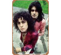 T-Rex Marc Bolan and Mickey Finn Amsterdam 1972 Retro Poster 12 x 8 Inches Vintage Metal Tin Sign for Home, Bathroom, Living Room Bedroom