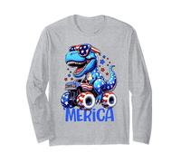 T-Rex ‘Merica Monster Truck USA Patriotic Dinosaur Design Long Sleeve T-Shirt