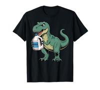 T-Rex Milk Dinosaur Tyrannosaurus Drinking Milk Dino Meme T-Shirt