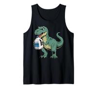 T-Rex Milk Dinosaur Tyrannosaurus Drinking Milk Dino Meme Tank Top