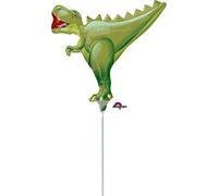 T-Rex Mini 14" Foil Party Balloon On Stick