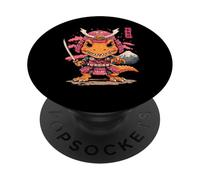 T-Rex Ninja Warrior Samurai Dinosaur Japanese Anime TRex PopSockets Adhesive PopGrip