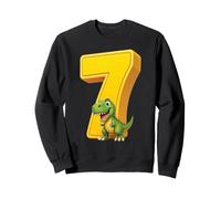 T Rex Number 7 Birthday Dinosaur Kid Party Blue Dino Toddler Sweatshirt