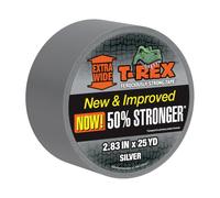 T-Rex Original Duct Tape: 2.83 in. x 75 ft. (Gunmetal Gray) | 3" Wide Duck Tape, UV Resistant & Waterproof Backing for Ferociously Strong Repairs, High Adhesion Silver Repair Tape