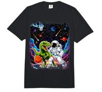 T-Rex Playing Basketball with an Astronaut in Outer Space Comfort Colors Adult Heavyweight T-Shirt