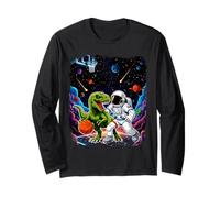 T-Rex Playing Basketball with an Astronaut in Outer Space Long Sleeve T-Shirt