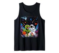 T-Rex Playing Basketball with an Astronaut in Outer Space Tank Top