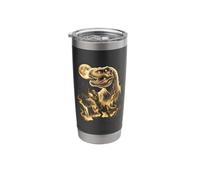 T-Rex Roaring Full Moon Prehistoric Dino Jungle Scene Stainless Steel Insulated Tumbler