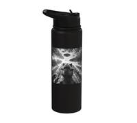 T-Rex Selfie UFO Sighting Forest Alien Black and White Graph Stainless Steel Insulated Water Bottle