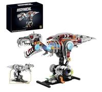 T-Rex Semi Mechanical Building Blocks Set - 730PCS Dual-Side Dinosaur Bricks Kit, STEM Education Toy, Home Decor, Interactive Construction Kit, Creative Gift for Kid, Adult
