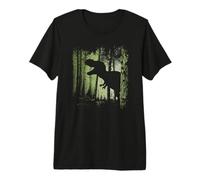 T-Rex Shadow in Twilight Forest Tyrannosaurus Silhouette Premium T-Shirt
