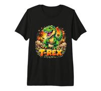 T Rex Shirt Kids Boys Roaring Dinosaur Birthday Gift Tee Premium T-Shirt