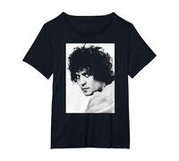 T Rex Singer Marc Bolan 1971 Studio Photo T-Shirt, Women's Plus, Black, 6X