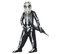 T-Rex Skeleton Costume Set Smiffys Black 7-9 Years