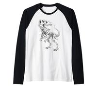 T Rex Skeleton Fossil Dinosaur Paleontologist Dino bones Raglan Baseball Tee