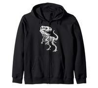 T Rex Skeleton Fossil Dinosaur Paleontologist Dino bones Zip Hoodie