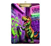 T-rex Spray Paint Graffiti clipboard Single Transparent for Homework Pediatric Size 9 x 12
