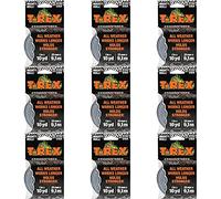 T Rex Tape 241330 Ferociously Strong Waterproof Graphite Grey Tape, 25mm x 9.14m, Pack of 9